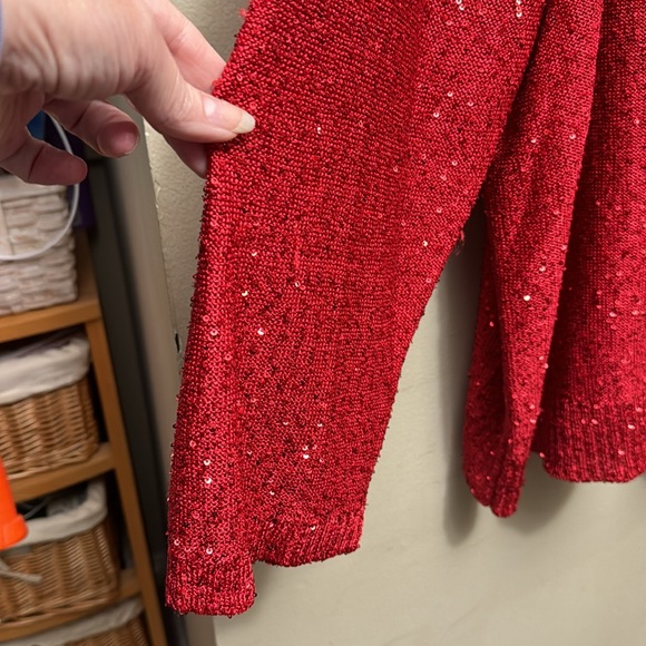 Like new Emaline Woman 3X Red Cowlneck Sparkle Sweater - Picture 6 of 10